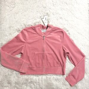 Juicy Couture Bling Velour Embellished Cropped Jacket